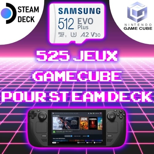 Carte Micro SD 512Go 100% Gamecube pour Console Steam Deck