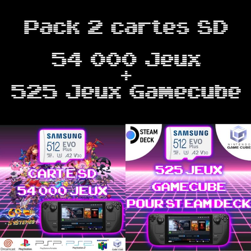 Pack 2 Cartes SD pour console Steam Deck