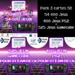 Carte Micro SD 512Go 100% PS2 pour Console Steam Deck