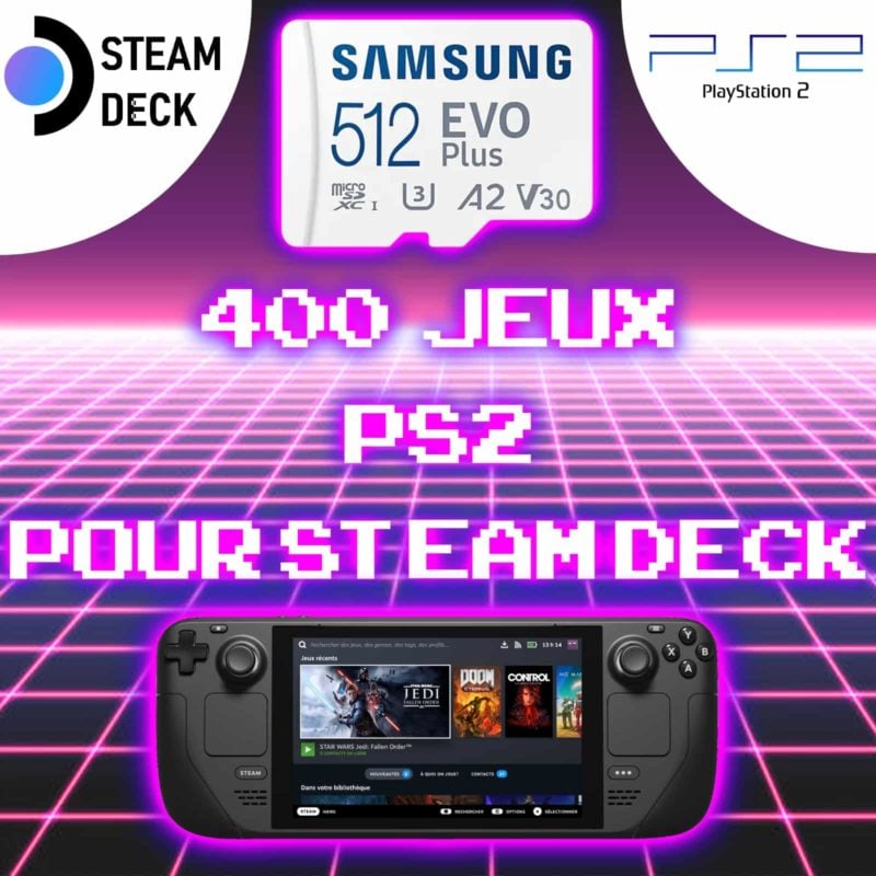 Pack 3 Cartes SD pour console Steam Deck – Retro + Gamecube + PS2