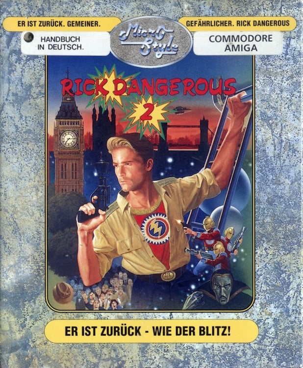 128978 rick dangerous 2 amiga front cover - RICK DANGEROUS 2 - Amiga