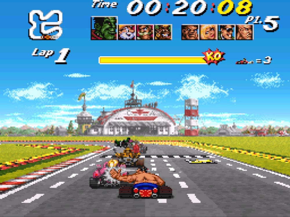 street racer karting kart course multi snes super nintendo batocera retro - STREET RACER - Super Nintendo