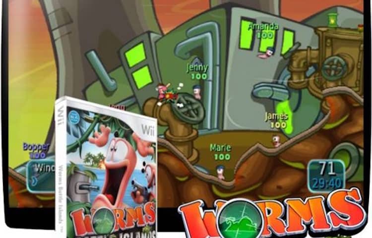 worms battle islands wii retrobox nintendo batocera strategie 750x480 - Worms battle islands - Wii